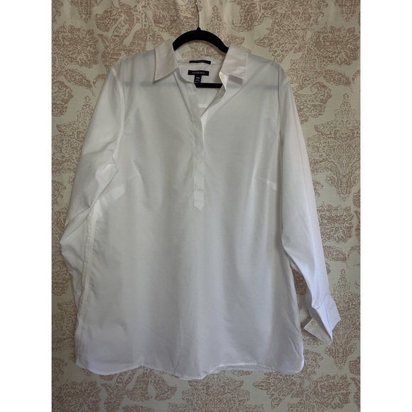 Lands' End Tops - Lands End Women’s Popover Shirt White Tunic Plus